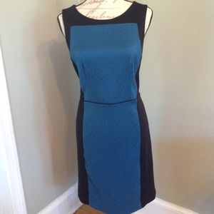 LOFT Black and Turquoise jacquard dress  sz8 $25